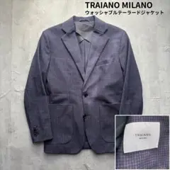 【TRAIANO】イタリア製 テーラードジャケット チェック柄 ウォッシャブル