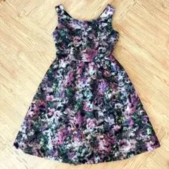 ダリルダイヤモンド　パーティドレス　バック編み上げ　花柄　ワンピース　9号