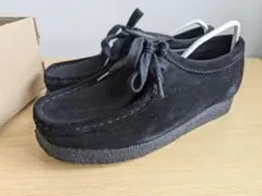 クラークス ワラビー 23.5 ブラックスエード