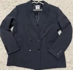ZARA ダブルブレスト テーラードジャケット大きいサイズ2XL 速乾性　通気性のサムネイル