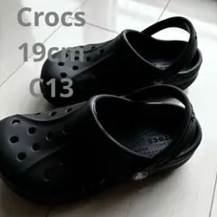 【美品】Crocs キッズサンダル ブラック C13 19cm