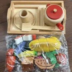 木製ごっこ遊びセット 食材・調理器具付き