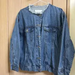 デニムジャケット フリンジ付き