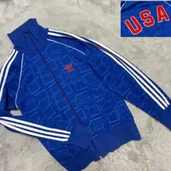 90s アディダスオリジナルス トラックジャケット　XS 幾何学 USA刺繍