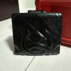 正規品　CHANEL 二つ折り財布 ブラック キルティングのサムネイル