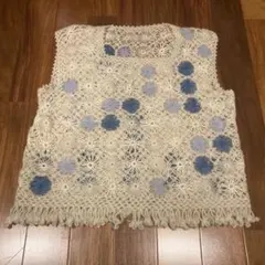 花柄レース編みベスト・ジレ