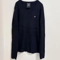 ポロジーンズ ラルフローレン Vネック ニット セーター 黒M コットンリブ