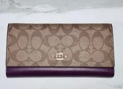 COACH ゴールド パープル 長財布