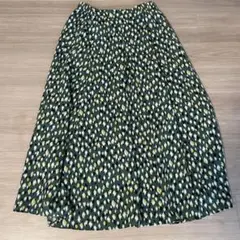 SHIPS シップス フレアスカート ロングスカート グリーン 38号