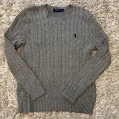 美品✨ポロ ラルフローレン ケーブルニット セーター 現行タグ グレー Sサイズ