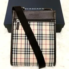 極美品✨バーバリー ショルダーバッグ キャンバス ノバチェック サコッシュ ロゴ
