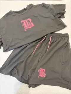 SHEIN グレー ロゴセットアップ Lサイズ