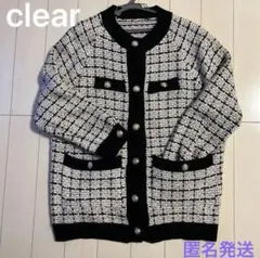 送料無料 試着のみ clear ニットカーディガン フリーサイズ
