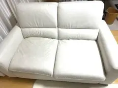 【大塚家具】本革2人掛けソファ アイボリー IDC大塚家具 二人掛け 本革ソファー ホワイトアイボリー - メルカリ