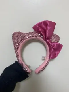 キティ猫耳カチューシャ ピンク スパンコール