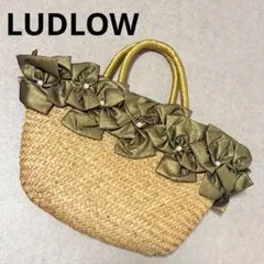 美品 LUDLOW ラドロー フリンジバスケットバッグ S シルバー レザー