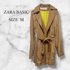 ザラベーシック トレンチコート アウター ベルト付き 綺麗め 上品 キャメル M