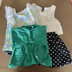 【SLAP SLIP他3点まとめ売り】 花柄フリル半袖シャツ&ワンピース&羽織