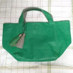 ✨最終値下げ✨ト一トバッグ リバーシブル レザー グリーン✘　グレー