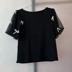 リボン付きパフ袖カットソーのサムネイル