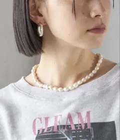 SHIPS 淡水パールマンテルネックレス 40cm