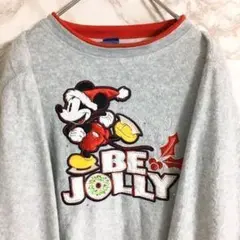ディズニー　ミッキーマウス　ビッグロゴ　スウェット　グレー　Ｌ☆