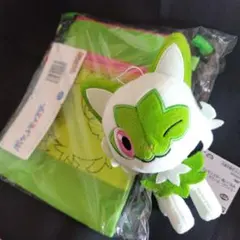 ポケモン ニャオハ ぬいぐるみ プレミアムメッシュポケット付ショルダーバッグ