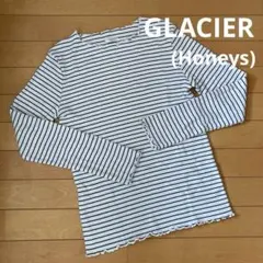 【GLACIER】リブストライプ長袖カットソー　Mサイズのサムネイル