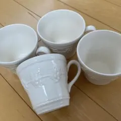 Wedgwood ホワイト 陶器製 マグカップ 4個セット