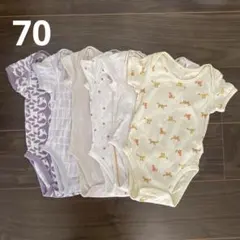 ユニクロ　70サイズ 動物柄ロンパース 6点セット