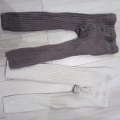 ベビーキッズスパッツ・レギンス 2点セット ブラウン・ベージュ