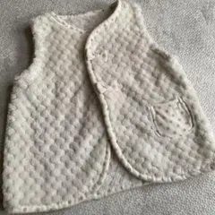 ホワイト ベビーベスト フリース素材