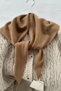 ブラウン ウール100%スカーフ