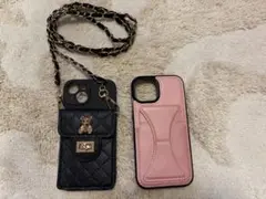 iPhone15ケース 2個セット ストラップ付き