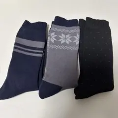 3足セット ソックス ネイビー グレー ブラック