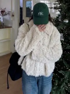 nugu ボアセミクロップドファージャケット