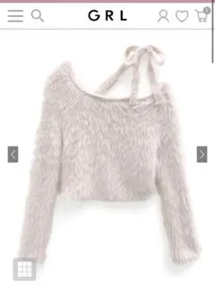 GRL ワンショルフェザーニットリボントップス dr747