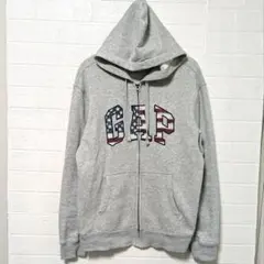 ren様専用GAP ジップパーカーグレーアメリカ国旗 M y2k