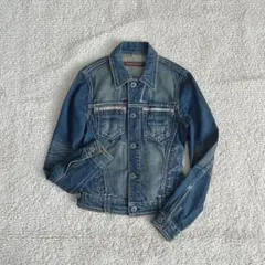 ヤヌーク Gジャン デニムジャケット ダメージ加工 コットン スカジャン タイト