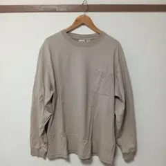 グッドウェア　ベージュ 長袖シャツ　カットソー ポケット付き