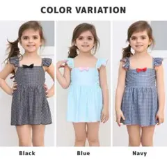 在庫処分値下げ!★新品 120 キッズ 水着 　ワンピース チェック【送料無料】