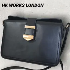 HKボックスショルダー ショルダーバッグ ゴールド金具 ブラック