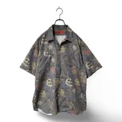 美品　24SS RADIALL スカル　ドクロ　総柄デザイン　半袖ワークシャツのサムネイル