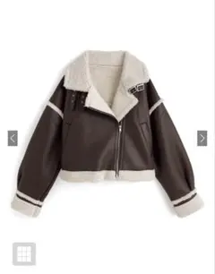 【GRL】襟2Wayボアレザーライダースジャケット