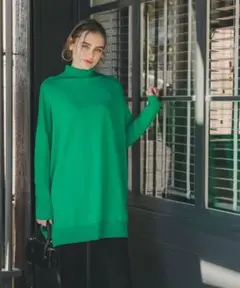 新品未開封　 coca（coca） サイドスリットタートルニットチュニック