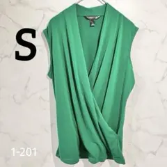 BANANAREPUBLIC カシュクール ノースリーブ グリーン 上品 【S】