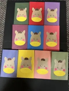 馬柄◆カラフルなポチ袋◆10枚◆シール付き