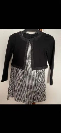 bebe 卒業、入学 セレモニー 黒と白のギンガムチェックワンピース