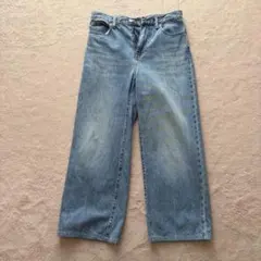 ユニクロ　ワイドストレートジーンズ　ブルー　25 デニムパンツ