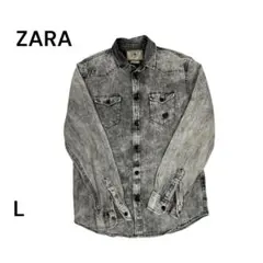ZARA グレー デニムジャケット Lサイズ